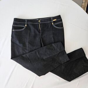 St. John Sport Black Cropped Denim Pants Size 10